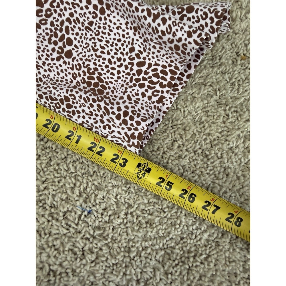 LANDS END Womens 2 PC Cheetah PAJAMAS Set MP Knit Top Pants Brown Animal Print - Picture 10 of 12